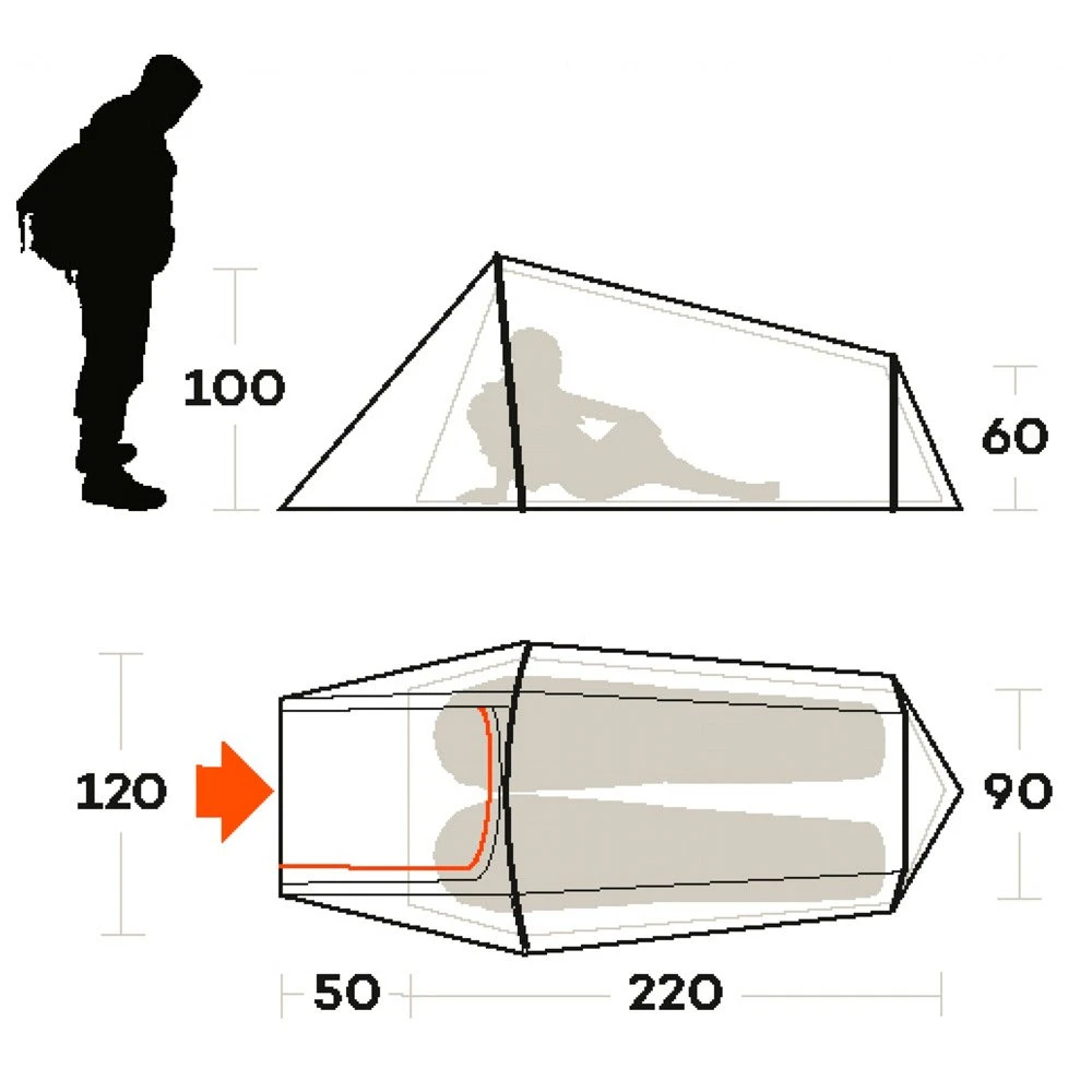 Zelt Ferrino Sling 2 Green – Bild 5
