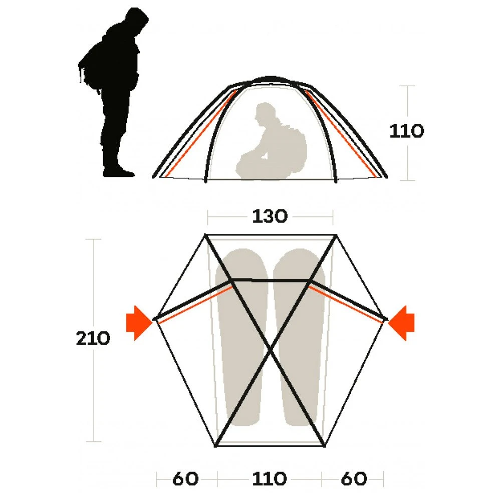 Zelt Ferrino Force 2 Olive Green – Bild 3