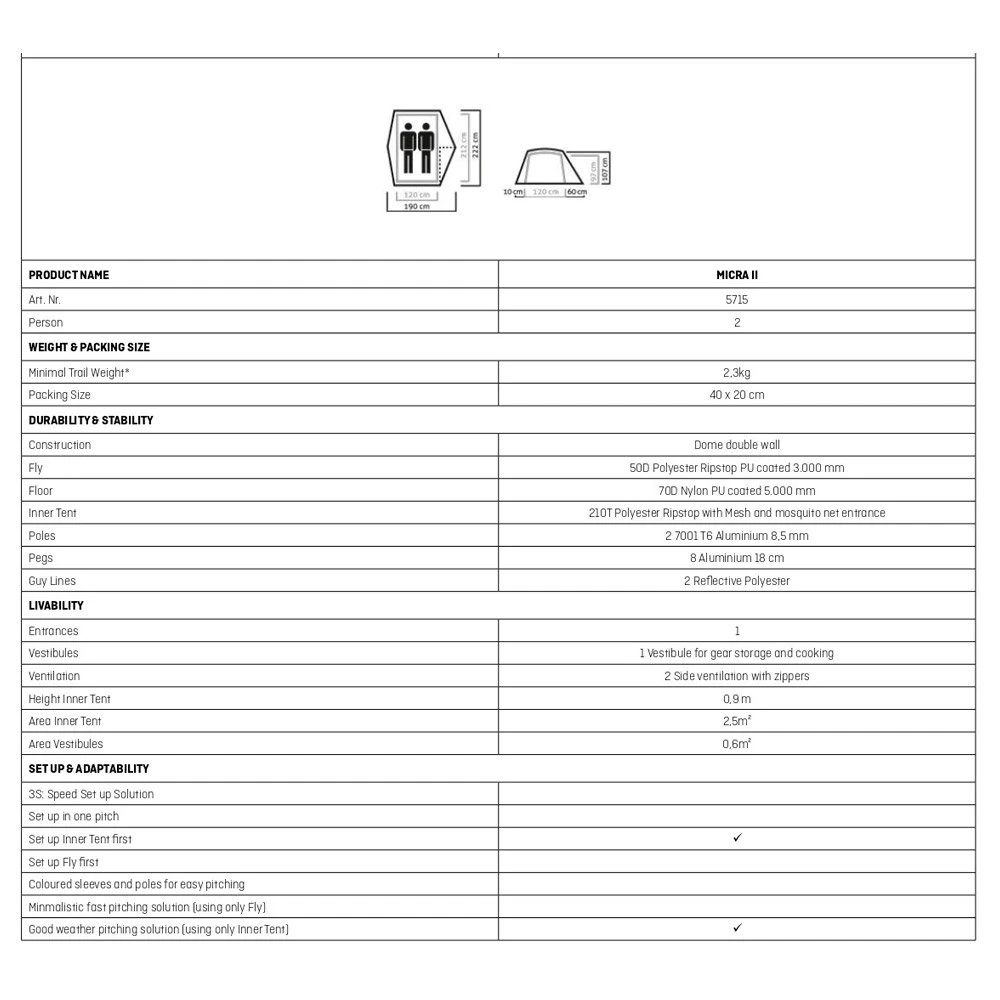 Zelt Salewa Micra II Green Cactus Grey – Bild 5